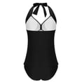thumbnail image 4 of JAJAHO Tankini Swimsuits For Women 2 Piece Set V Neck Self Tie Halter Tummy Control Bathing Suits High Waisted Briefs Bottom Comfy Beachwear, 4 of 5