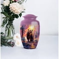 thumbnail image 5 of Bear Keepsake Cremation Urn For Ashes Adult Brother, 4 Purple Mini Urns For Female And Male, 1 Large Burial Urn For Cremated Remains, Sunset Funeral Urns For Boy & Girl, Adult Combo 10&3 Inch, 5 of 7