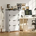 thumbnail image 2 of HOMCOM 4 Drawer File Cabinet Lateral Filing Cabinet for Home Office, White, 2 of 10