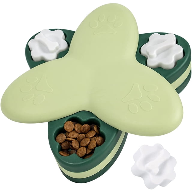 Juguetes de rompecabezas para perros para perros grandes inteligentes: para dispensar terapia, alimentación lenta, estimulación mental como regalo para perros pequeños, medianos y grandes (verde) JAMW Sencillez