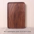 thumbnail image 2 of Topwoner Black Walnut Wooden Tableware Round Cake Tray Dessert Serving Tray Kitchen Utensils-5 Square Stitching, 2 of 14
