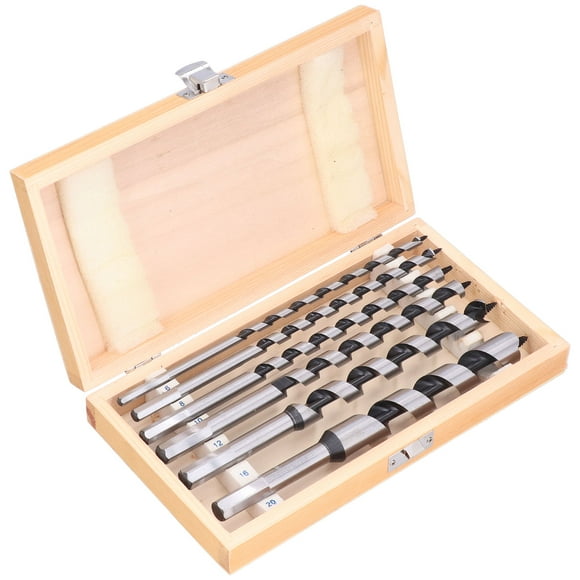 6 Pcs Auger Bit Set Wear Resistant Woodworking Auger Drill Bit Set for Drilling Wood SHENMO