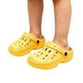 thumbnail image 3 of XIYON Kids Boys Girls Summer Slippers Soft Sole Non Slip Closed Toe Hollow Out Solid Color Lightweight Breathable Shoes For Casual Daily Wear,Yellow,6-7 Years, 3 of 8