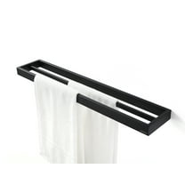 BUVELOT Double Towel Bar, Black Towel Shelf 24 Inch, Hotel Style Towel Holder, Towel Racks for Bathroom, Contemporary Bath Towel Bar Wall Mounted, Matte Black, 073080-MB Ler Series