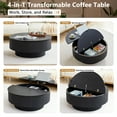 thumbnail image 6 of PHOYAL 4 in 1 Fluted Round Coffee Table with Flip Top and Lift Top, Round Coffee Table with Hidden Compartments Storage for Living Room, Black, 6 of 8