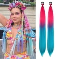 thumbnail image 2 of Pink Blue Hair Extension Ponytail for Braids Synthetic Braid Ponytail Extensions with Elastic Tie Fashion Festival Rave Braids in Hair Extension for Girls (Pack of 2), 2 of 14