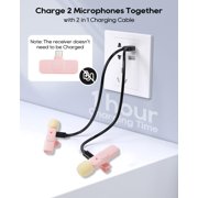 Carlikeit Pink Mini Wireless Lavalier Microphone for iPhone Android USB-C Devices, Clip-On Mic for Vlogging, Podcast, Interview & Social Media Recording with Noise Reduction