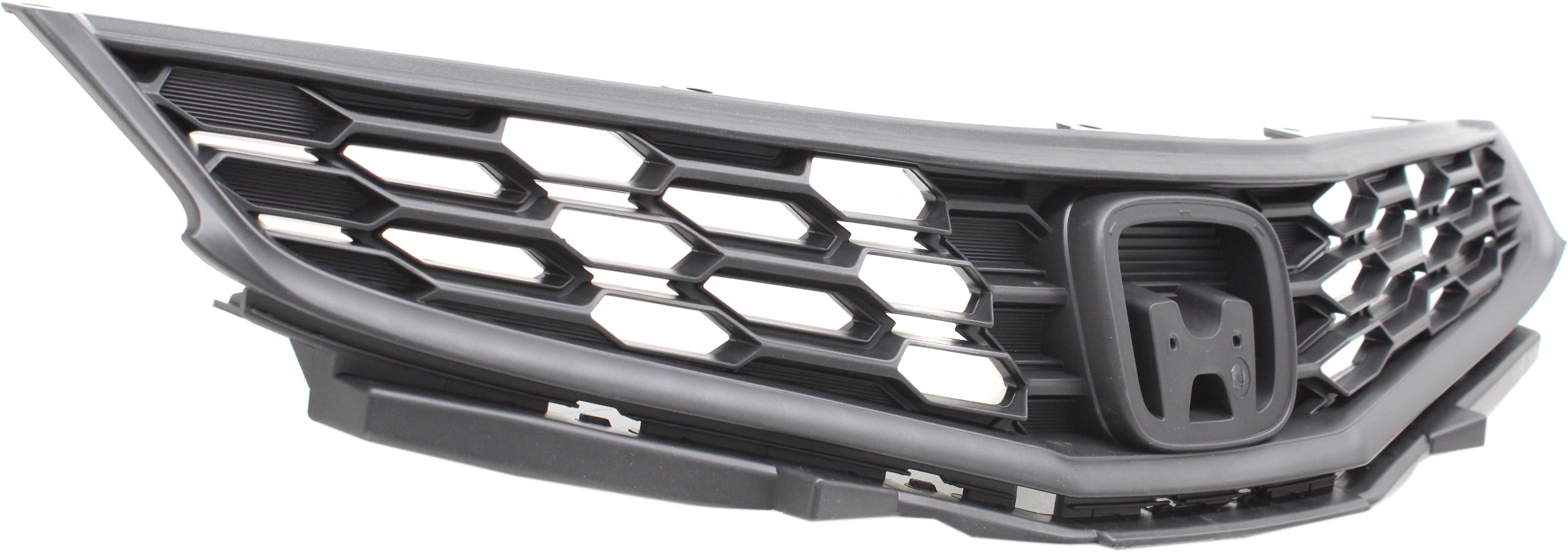 Grille Assembly Compatible With 2012-2014 Honda Fit Textured Dark Gray Shell and Insert