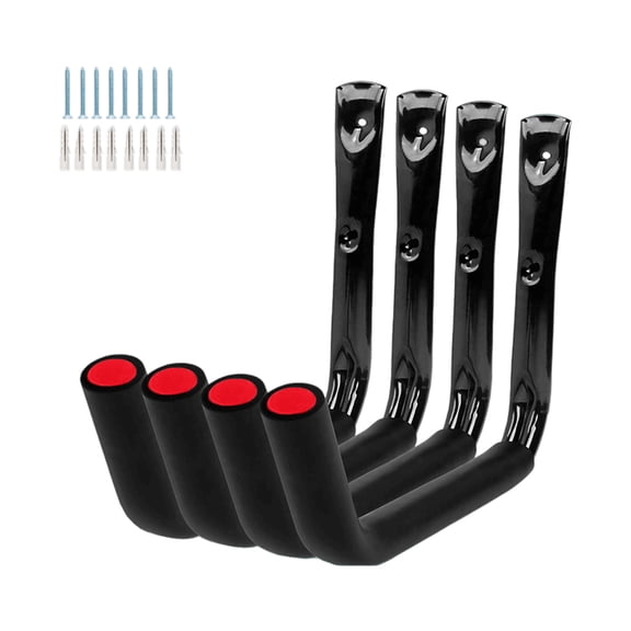 Heavy Duty Garage Hooks for Bikes Garden Tools Wall Mounted Organizers 4 Pack Iron Garages Hooks for Bike Storage