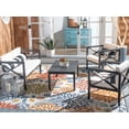 thumbnail image 3 of SAFAVIEH Nunzio Outdoor 4 Pc Conversational Set, Natural/Navy, 3 of 8
