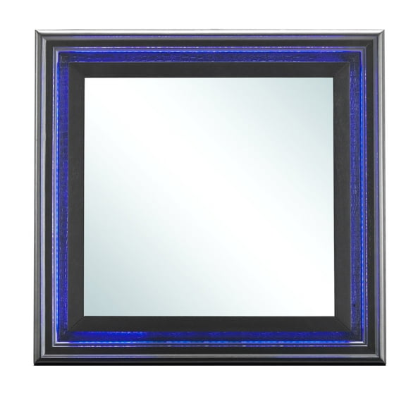 Lorana 38 in. x 38 in. Modern Square Framed Dresser Mirror