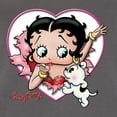 thumbnail image 5 of Wild Bobby Betty Boop Heart Blowing Kiss Dog Betty Boop Womens Slim Fit Junior Tee, Dark Grey, Small, 5 of 5