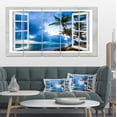 thumbnail image 3 of Designart 'Window Open to Cloudy Blue Sky ' Oversized Landscape Wall Art Print, 3 of 3
