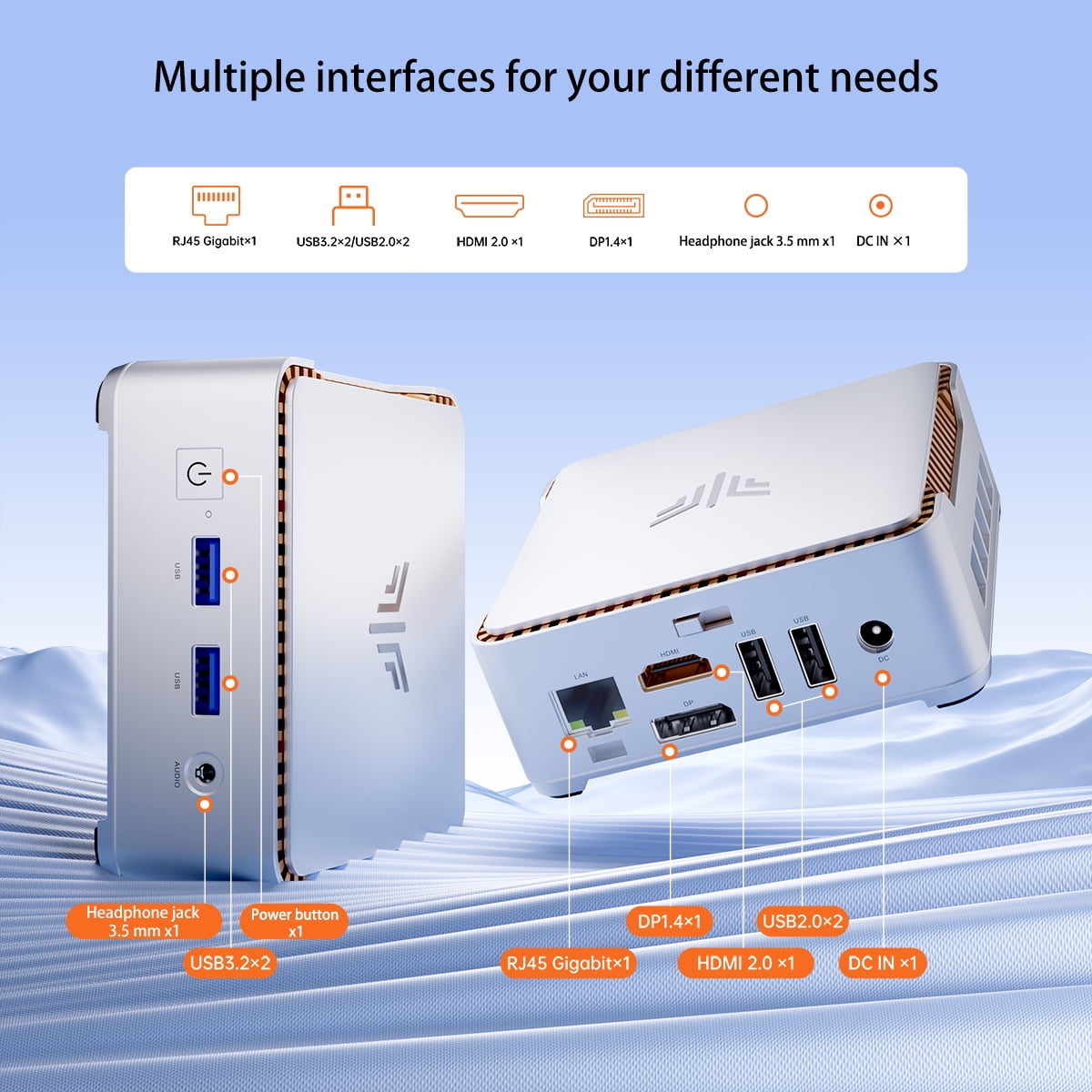 NIPOGI Mini Business PC, Intel N97, 16GB RAM, 512GB SSD, 4K