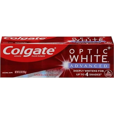 Colgate Optic White Advanced Teeth Whitening Toothpaste, Sparkling White, 3.2 Oz