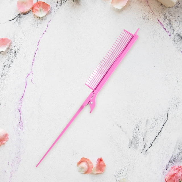 Peine de peluquero para teñir el cabello, tejido con pinza para el cabello, peine de alto brillo, herramientas de estilismo de salón Tmvgtek Cuidado Belleza