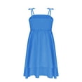 thumbnail image 4 of Generic Girls Summer Gauze Dresses Spaghetti Strap Smocked Dress A-Line Double Layered Beach Sundress for 8-15 Years, 4 of 7