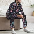 thumbnail image 7 of Lsque Roses Flowers Pattern Long Sleeve Pajama Set for Men - Soft 2-Piece Sleepwear and Loungewear Set with Pockets, Comfy Nightwear-X-Large, 7 of 7