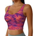 thumbnail image 2 of Sports Bras For Women Workout Tank Tops, Burgundy Camouflage Running Vest With Removable Cups, 2 of 2