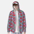 thumbnail image 3 of Fotbe Hand Drawn Strawberry Men's Women's UPF 50+ Sun Protection Jacket Hooded Cooling Shirt with Pockets Hiking Outdoor Performance-XX-Large, 3 of 8