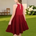 thumbnail image 4 of Ashirexll Robes pour Filles Enfants Sans Manches Mode Col Rond Patchwork Ludique Été Décontractée Robe d'Été pour Préadolescentes, 4 of 6