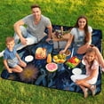thumbnail image 7 of Celestial Moth Night Garden Blooms Magic Waterproof Picnic Blanket with Foldable Zipper, Suitable for Outdoor Use, Suitable for Travel, Camping, Beaches, Parks, Grasslands, Picnic Blanket Accessories, 7 of 7