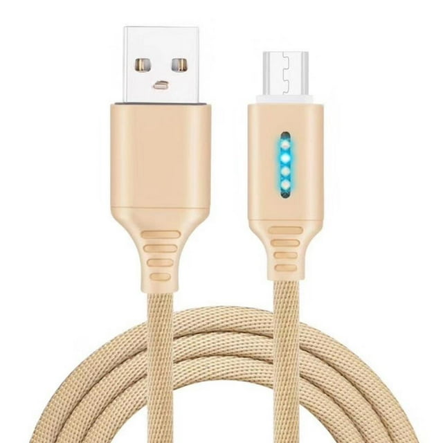 Indicador De Cable Usb De 3.28 Pies 2A Cable De Sincronización De Datos De Carga Rápida Desconexión Automática Cable Micro Usb Para Teléfonos Android Iphone Tipo-C Cateissary EL012983-00