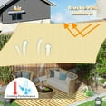 thumbnail image 4 of Jane Stone 10'X13' Rectangular 185 GSM HDPE Curved Edge Sun Sail,95% UV Block Breathable Canopy for Patio Garden Backyard,Beige, 4 of 7