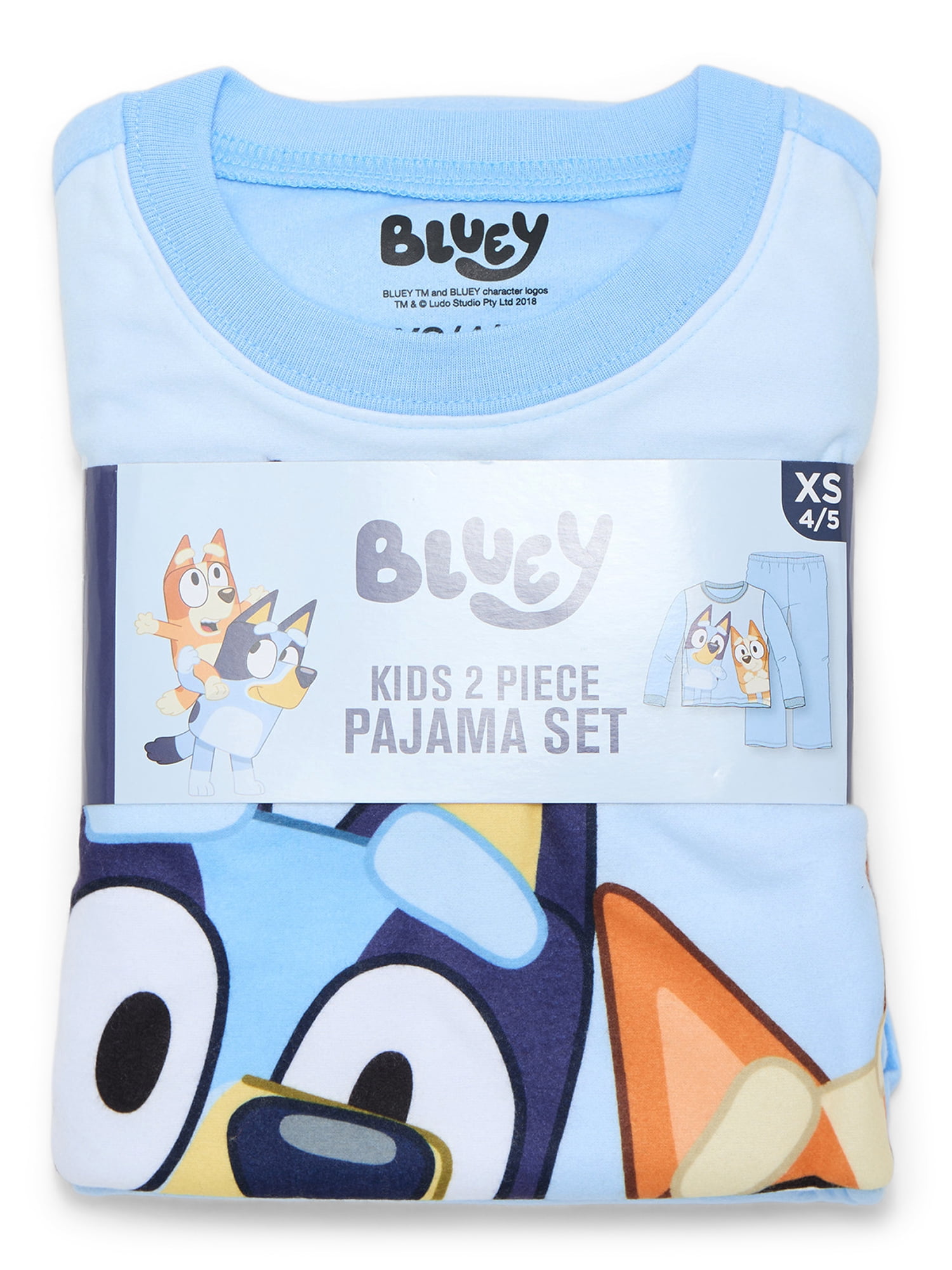 Disney Bluey Girls Long Sleeve Top and Pants Pajama Set, 2-Piece, Sizes 4-12