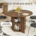 thumbnail image 6 of 47 Inch Round Dining Table for 4, Circle Kitchen Table with Storage Shelf for Living Room, Walnut, 6 of 6