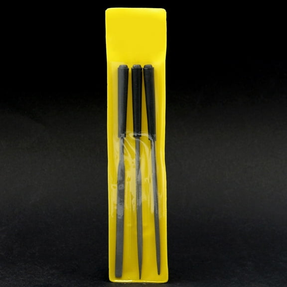3Pc 3X140Mm Flat Triangle Round File Steel Needle File Set Grinding for Wood