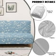 thumbnail image 3 of SCRAWLGOD Flower Print White Blue Armless Futon Covers with Elastic Bottom Comfy Futon Couch Cover Machine Washable Furniture Protector Stretchable Sofa Bed Protector, 3 of 7