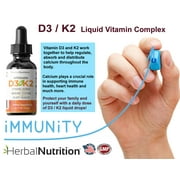 Vitamin D3 Liquid Complex Organic D3 K2 5000iu 270 Servings from Herbal Nutrition