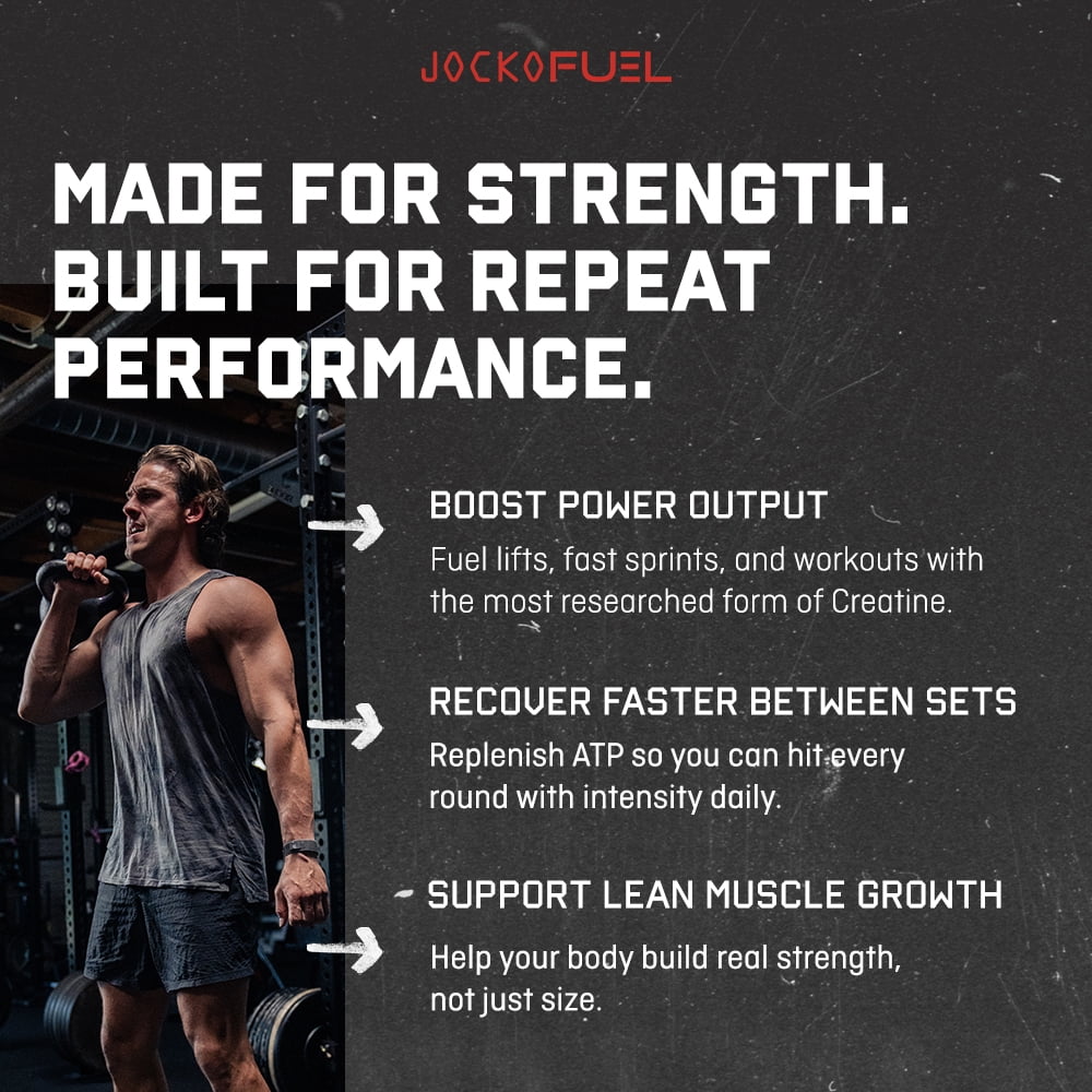 Jocko Fuel Creatine Monohydrate Powder, Unflavored,Supplement for Athletic Performance & Muscle Health, 90 Servings, 16 oz