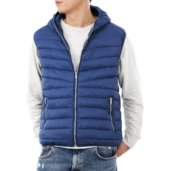 Ma Croix Mens Ultra Light Puffer Down Hooded Vest Polyester Padded Packable All Season Vest