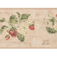 thumbnail image 1 of Vintage Fleurs Blanches Fraise Saumon Rose Papier Peint Bord Rétro Design, Rouleau 15' x 7", 1 of 3