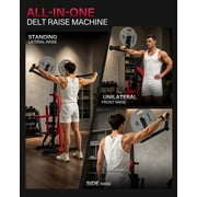 HeeH Deltoid Lateral Raise Machine: Shoulder Press Machine 4 Independent Arms 880LB Capacity Home Gym Strength Training Equipment Red
