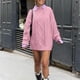 thumbnail image 3 of Suéter Suéter básico para mujer, suéter de gran tamaño con cuello redondo y hombros caídos, traje diario grueso Kuymtek  Rosa T S para Mujer, 3 of 6