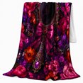 thumbnail image 2 of Floral Design with Ornate Mirror and Pumpkins Warm Flannel Blanket for Sunroom and Reading Nook, Art Lovers Autumn Celebration Gift, Festive Home Decor, 2 of 9