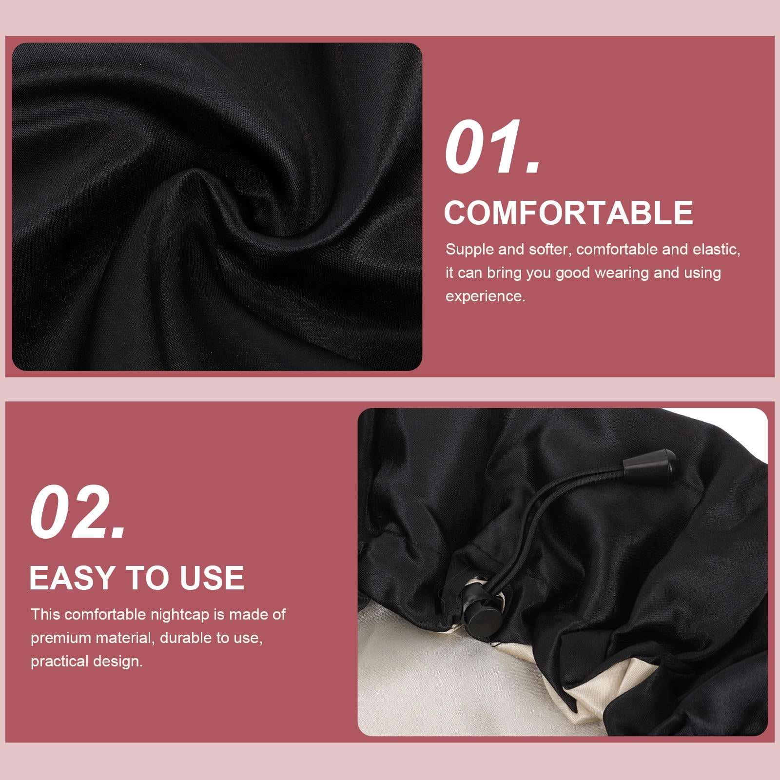WHAMVOX  2 Pcs Sleep Hats for Women Sleeping Satin Bonnet Miss Women's