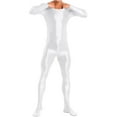 thumbnail image 5 of iEFiEL Mens Shiny Smooth Jumpsuit Long Sleeve Full Body Length Bodysuit for Fitness Workout, 5 of 7