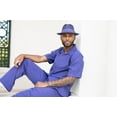 thumbnail image 3 of Men's 2 Piece Short Sleeve Walking Suit Plaid in Purple - 2034, 3 of 3