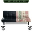 thumbnail image 4 of Yuyamidu Wood Grain Futon Cover Armless Sofa Covers Rose Futon Mattress Cover with Elastic Edge Breathable Rv Couch Covers Gift for Holiday, 4 of 8