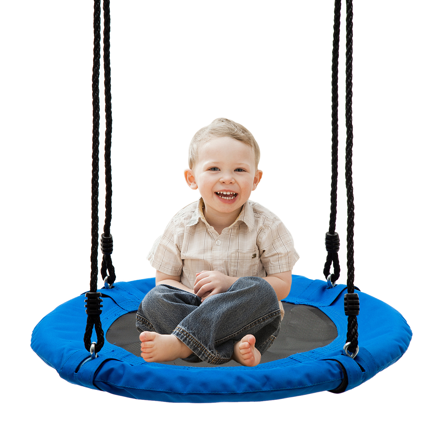24 "dish-shaped hammock chair swing multi-seat platform cushion indoor and outdoor children's circular hanging sky swing lounge chair park - image 1 of 3