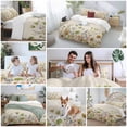 thumbnail image 5 of 3 Piece Sage Green Yellow Spring Floral Duvet Cover Set California King,Microfiber Comforter/Quilt Cover with Corner Ties and 2 Pillowcases,Watercolor Botanical Summer Flowers Bedding with Zipper, 5 of 8
