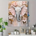 thumbnail image 4 of Elegant Elephant with Flowers Canvas Art Print， Perfect for Living Room， Bedroom， Bathroom， Office， and Hallway Decoration, 4 of 8