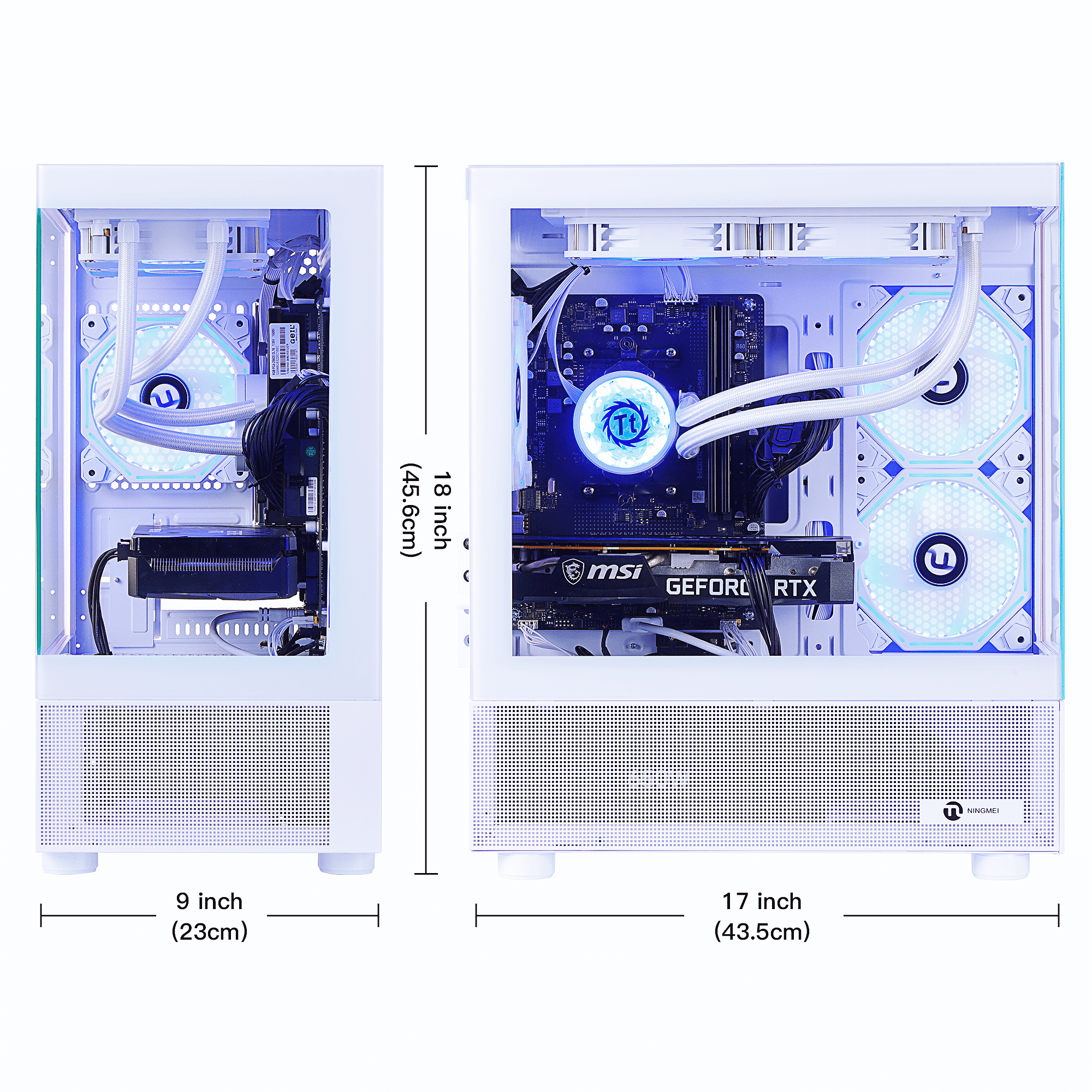 Ningmei Lumishore Gaming PC AMD Ryzen 7 5700X NVIDIA RTX 5060 32GB RAM 1TB SSD Wifi PC Gaming