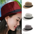 thumbnail image 2 of Apooke Fedora Hat for Men Spring Summer Sun Hats Teardrop Fedora with Black Bands Costume Accessory for Elders Teens Youths, 2 of 18