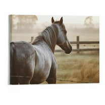 Creowell Framed Wild Horse Wall Art:  Horse Head Artwork horse Painting Animal Portrait for Picture Office- 20x16 Inch