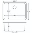 thumbnail image 2 of Karran Usa U-2418 U Series 24-1/8" Undermount Single Basin Stainless Steel Kitchen Sink -, 2 of 5